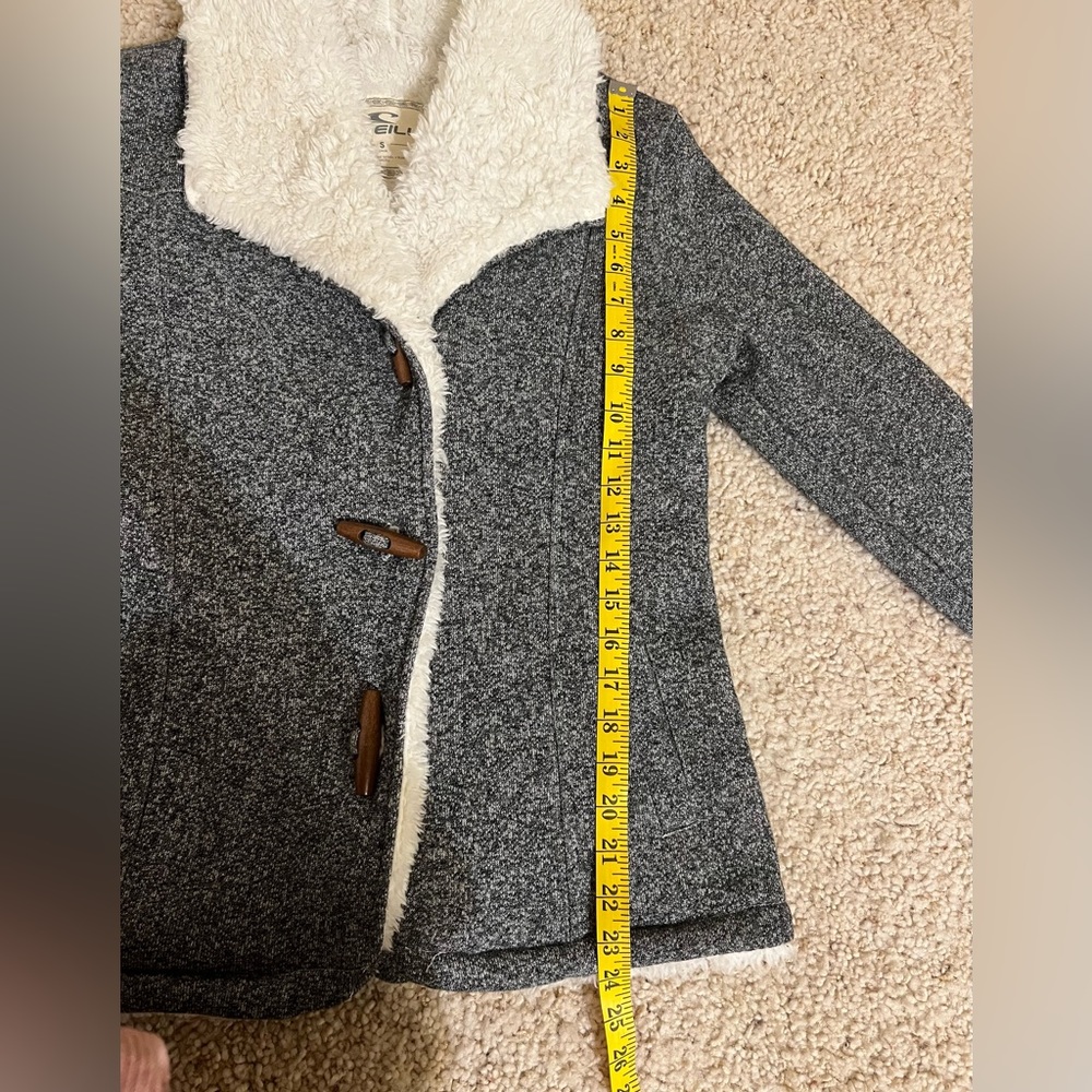 O'neill Charcoal & White Toggle Button Teacup Jac… - image 7